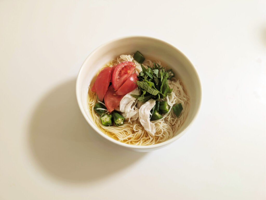 夏野菜たっぷりとろとろそうめん